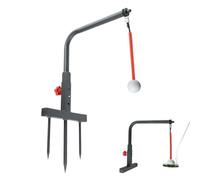Golf Swing Aid - Improve Driving Performance | Steel Training Stand + Height Adjustable Practice Equipment | Men Golfers Garden Outdoor Driving Range Consistency