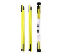 Golf Swing Alignment Sticks Rods Aids Tool With Foldable Three Section Design Fiberglass Construction For Stroke Path Posture Setup Accuracy Suitable for coaching lessons skills, Yellow