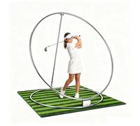 Golf Swing Plane Corrector, 2m/1.8m Adjustable Trainer, 10-Level Muscle Memory Aid, Stainless Steel Frame for Improving Swing Technique