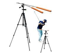 Golf Swing Trainer - 360 Degree Adjustable Professional Alignment Sticks,Smartphone Holder Tripod Stand Practice Aid for Outdoor Backyard Warm up Driving Range