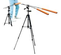 Golf Swing Trainer, 360 Degree Adjustable Professional Alignment Sticks, Smartphone Holder Tripod Stand Practice Aid for Outdoor Backyard Warm up Driving Range