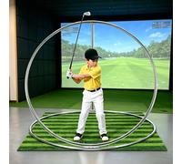 Golf Swing Trainer - Adjustable 10 Settings, 2m/1.8m Rings, Builds Circular Muscle Memory, Durable Stainless Steel for Perfecting Your Swing Technique