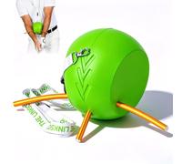 Golf Swing Trainer Aid with Ball & Alignment Rod, Posture Corrector for Flying Elbow, Arm Body Coordination Tool, Memory Foam Padded for Comfort, Golf Training Aid for Beginners to Advanced (Green)