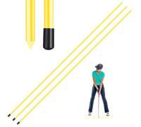 Golf Swing Trainer Alignment Sticks 34 Inches Value 2 3 Pack, Golf Club Sticks Rods Equipment Training Aid for Golf Shot Stroke, Warm-Up Strength Speed Practice Tool (3 Pack-Apricot)