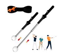 Golf Swing Trainer & Golf Grip Trainer with Arm Band for Right Handed | Retractable Golf Training Aid, Click Feedback & Grip Correction, Indoor & Outdoor Golf Practice, Perfect Golf Gift for Men