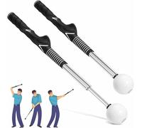 Golf Swing Trainer Right Handed, All-in-One Retractable Golf Training Aid & Grip Trainer for Swing Improvement, Posture Correction, Strength & Tempo Training, Perfect for Indoor Outdoor Practice