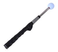 Golf Swing Trainer Rod with Weighted Ball for Warm up Practice | Plastic and Metal Build, Tempo Feedback Sound, Fits Golf Bag, for Grip Habits and Pre round Use