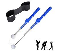 Golf Swing Training Aid,Retractable Golf Swing Trainer with Arm Posture Correction Strap,Rhythm Click Sound Warm Up Golf Swing Trainer,Velocity Grip Golf for Men Women Indoor & Outdoor Practice