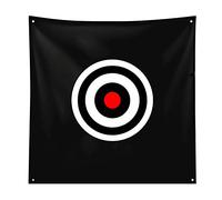 Golf Target Cloth Golf Hitting for Driving Range Backyard White Golf Targets for Practice Net Outdoor Indoor Court, with Hanging Circle Backstop Training Aids for Swing Trainer (Black 58 x 59 Inch)