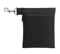 Golf Tee Bag 600D Oxford Cloth Golf Tee Pouch with Metal Zipper and Lobster Claw Clip Portable Golf Valuables Pouch Golf Accessory Storage Bag for Tees, Balls, Markers, and Tools-(Black)
