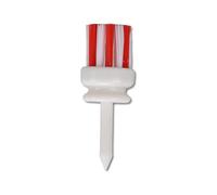 Golf Tee - Hit Resistant Durable Plastic Nylon Material, Soft Brush and Hard Ball Base for Long Lasting Performance and Lightweight Use on Driving Range and Golf Course (54mm-white and red)