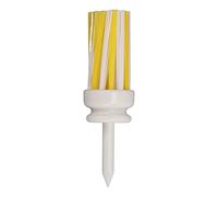 Golf Tee - Hit Resistant Durable Plastic Nylon Material, Soft Brush and Hard Ball Base for Long Lasting Performance and Lightweight Use on Driving Range and Golf Course (70mm-white yellow)