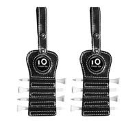 Golf Tee Holder Value 2 Pack for Golf Bag with Free Ball Marker and 4 Pcs Wood Tees Golf Gift Set, Luxury Leather Gift Hook to Golf Bag Belt Clip (Black)