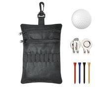 Golf Tee Pouch, Golf Valuables Pouch, Zippered Gollf Accessories Bag With Metal Carabiner, Zippered Pockets Gear Clip 7.87 x 5.51 Inch | Gollf Accessory Pouches Holder For Adults Lovers Friends