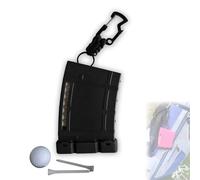 Golf Tee Storage Magazine Set Funny Portable Golf Tee Holder for 18 Tees Cool Excellent Golf Accessories Great Gift for Golfers (Black)