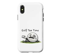 Golf Tee Time - Tea, Funny Ball Mascot Retro Vintage Style Case for iPhone X/XS