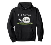 Golf Tee Time - Tea, Funny Ball Mascot Retro Vintage Style Pullover Hoodie