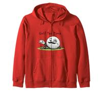 Golf Tee Time - Tea, Funny Ball Mascot Retro Vintage Style Zip Hoodie