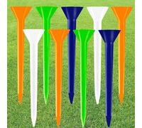 Golf Tees Plastic 70mm 83mm 2 3/4 3 1/4 Inch Unbreakable Value 50 Pcs, Golf Practice Tee Stable Durable Pro Upgrade Step Up Long Premium Color White Blue Orange Green (Mixed Color, 83mm-50 Count)
