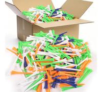 Golf Tees Plastic Unbreakable Bulk 3 1/4’’ 2 3/4’’ 70 83mm Long Value 200/500/1000 Pack, Golf Tees Long-Lasting Plastic with Reduced Resistance for Men Women (Mixed Color, 1000 Count(3 1/4 Inch))