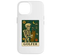 Golf The Golfer Tarot Card Skeleton Vintage Gothic Art Case for iPhone 14