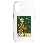 Golf The Golfer Tarot Card Skeleton Vintage Gothic Art Case for iPhone 16