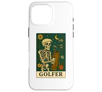 Golf The Golfer Tarot Card Skeleton Vintage Gothic Art Case for iPhone 16 Pro Max