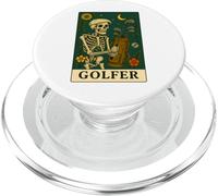 Golf The Golfer Tarot Card Skeleton Vintage Gothic Art PopSockets PopGrip for MagSafe