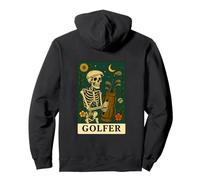 Golf The Golfer Tarot Card Skeleton Vintage Gothic Art Pullover Hoodie