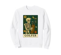 Golf The Golfer Tarot Card Skeleton Vintage Gothic Art Sweatshirt