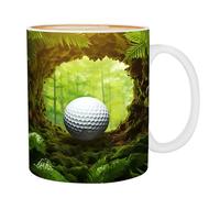 Golf Themed Coffee Mugs, Ceramic Novelty Cup Golf Lover | Classic Golf Ball Coffee Ceramic Golf Mug Inspirational for Coworker Dad Husband
