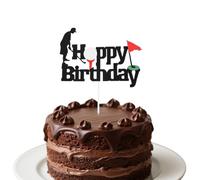 Golf Themed Happy Birthday Cake Topper for Golfers Birth Day Gifts Golf Ball Flag Cake Decorations Accessories for Golf Lovers Golfer Bday Party Decor Happy Birthday Celebration Supplies