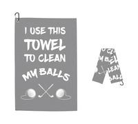 Golf Towel(40X 60CM) Funny Golf Towels,Personalised Golf Ball Towel, Waffle Pattern Golf Towel Hook and Loop Fastener,Men Husband Boyfriend Dad Golf Fan Birthday Gift, Golf Accessories (gray&white)