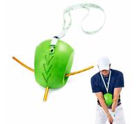 Golf Training Aid with Adjustable Neck Strap, Arm Connection Swing Trainer Ball with Alignment Stick Holes, Improve Swing Tempo, Swing Plane and Consistency, Golf Practice Equipment for Beginners&Pros