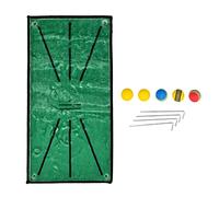 Golf Training Mat Anti Slip Suede Swing Practice Rug with 5 Balls 4 Fixing Pins for Home Office Outdoor Velvet Surface Trajectory Display Easy to Carry