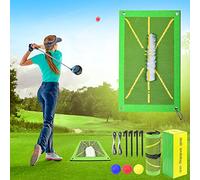 Golf Training Mat Swing Detection, Homgaty Golf Swing Training Mat, 2023 New Golf Divot Mat Analysis Swing Path and Correct Hitting Posture Golf Practice Swing Mat Accessories Beginner, green, 10