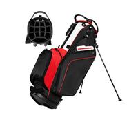 Golf Travel Bag Lightweight Mens Golf Bag,Easy to Carry Golf Club Bags 14 Dividers Top,The total length is 90.5cm,Dual Shoulder Straps(Black and red)