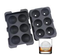 Golf Tray, Silicone Tray with 6 Holes, Mould in Golf Ball Shape, Large Ball Shaped Round Trays for Whisky Drinking for Desserts, Chocolate
