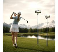 Golf Tripod Selfie Stick, 47” All-Terrain Phone Monopod with Ground Spike & Tripod Base | Magnetic Phone Holder, 1/4” Screw, Carry Bag | for Golf Swing Recording, Vlog, Travel, Outdoor Sports