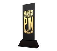 Golf Trophies & Awards - Nearest the Pin, Longest Drive, Birdie, Eagle, Hole in One & Player Prizes - Personalised Engraved Acrylic & Metal Presentation Trophy - Shadowline (Nearest the Pin)