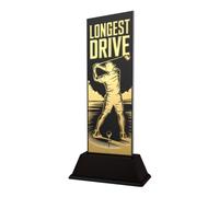 Golf Trophies & Awards - Nearest the Pin, Longest Drive, Birdie, Eagle, Hole in One & Player Prizes - Personalised Engraved Acrylic & Metal Presentation Trophy - Shadowline (Longest Drive)