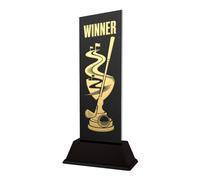 Golf Trophies & Awards - Nearest the Pin, Longest Drive, Birdie, Eagle, Hole in One & Player Prizes - Personalised Engraved Acrylic & Metal Presentation Trophy - Shadowline (Winner)
