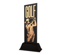 Golf Trophies & Awards - Nearest the Pin, Longest Drive, Birdie, Eagle, Hole in One & Player Prizes - Personalised Engraved Acrylic & Metal Presentation Trophy - Shadowline (Male Player)
