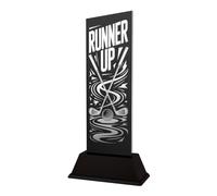 Golf Trophies & Awards - Nearest the Pin, Longest Drive, Birdie, Eagle, Hole in One & Player Prizes - Personalised Engraved Acrylic & Metal Presentation Trophy - Shadowline (Runner Up)