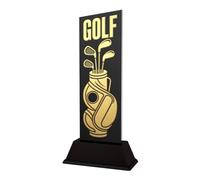 Golf Trophies & Awards - Nearest the Pin, Longest Drive, Birdie, Eagle, Hole in One & Player Prizes - Personalised Engraved Acrylic & Metal Presentation Trophy - Shadowline (Golf Bag)