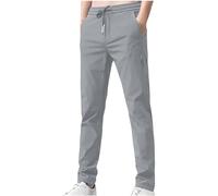 Golf Trousers for Men Summer Slim Fit Solid Casual Stretchy Work Trousers Baggy Comfy Long Pants with Pockets Outdoor Hiking Walking Trousers