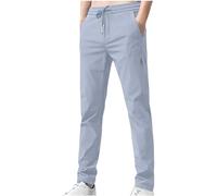 Golf Trousers for Men Summer Slim Fit Solid Casual Stretchy Work Trousers Baggy Comfy Long Pants with Pockets Outdoor Hiking Walking Trousers