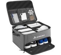 Golf Trunk Organizer, 3 Layers Large Space Car Trunk Locker, with Separate Compartment, Waterproof Golf Accessories Bag for 2 Pairs of Golf Shoes, Balls, Clothes, Golf Gift for Men Women(Grey)