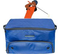 Golf trunk organizer for car - Waterproof Car Golf Locker with Separate Ventilated Compartment for 2 Pair Shoes - Storage for Balls, Tees, Clothes, Gloves, Accessories, Golf Gifts for Boss, Blue