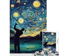 Golf Under Starry Skies- Puzzles for Teenagers 1000 Piece Secret Santa Gifts Difficult Challenge Educational Toy for Ages 14 And over size 38x26cm